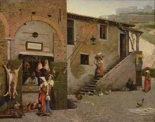Ein Metzger in Trastevere, Rom